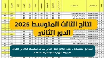 النتائج المنشورة.. إعلان نتائج الدور الثاني للثالث متوسط 2025 في العراق مع رابط الوزارة المباشر للاستعلام